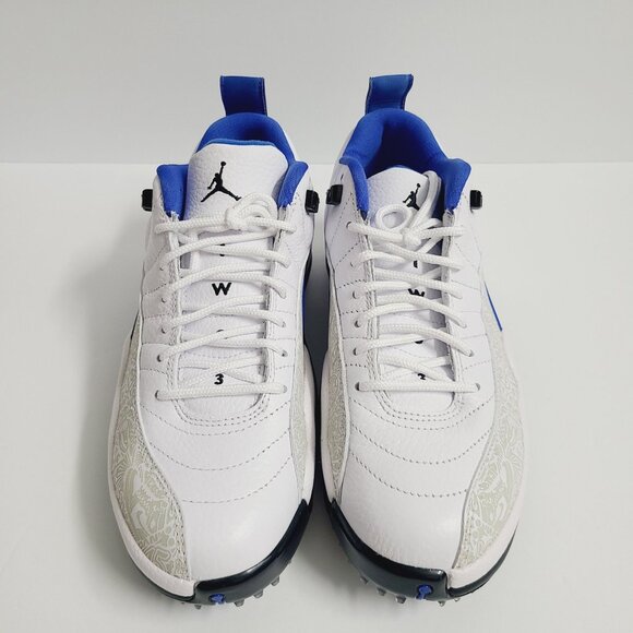 NEW Nike Air Jordan 12 Low Golf Shoes DM9015-105 Size 7 White Game Blue main image 6